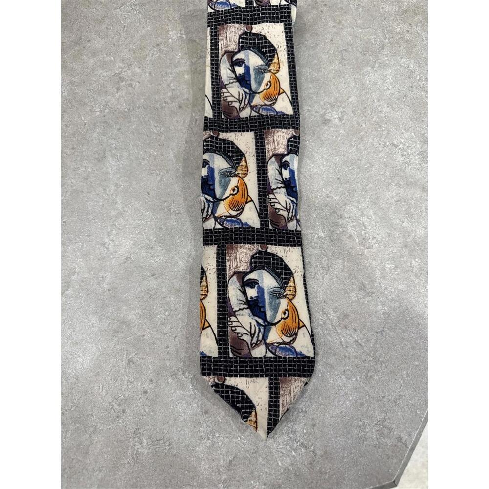 VTG Picasso Collection Fine Art Fashions Silk Tie Portrait Of Woman 1937 Italy - Picture 2 of 5